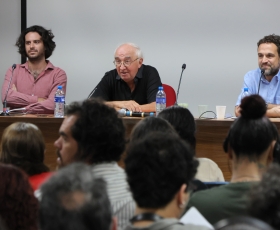 Conferência com o professor francês, Christian Laval. 17/10/2025. Foto: Beto Monteiro/Ascom UnB